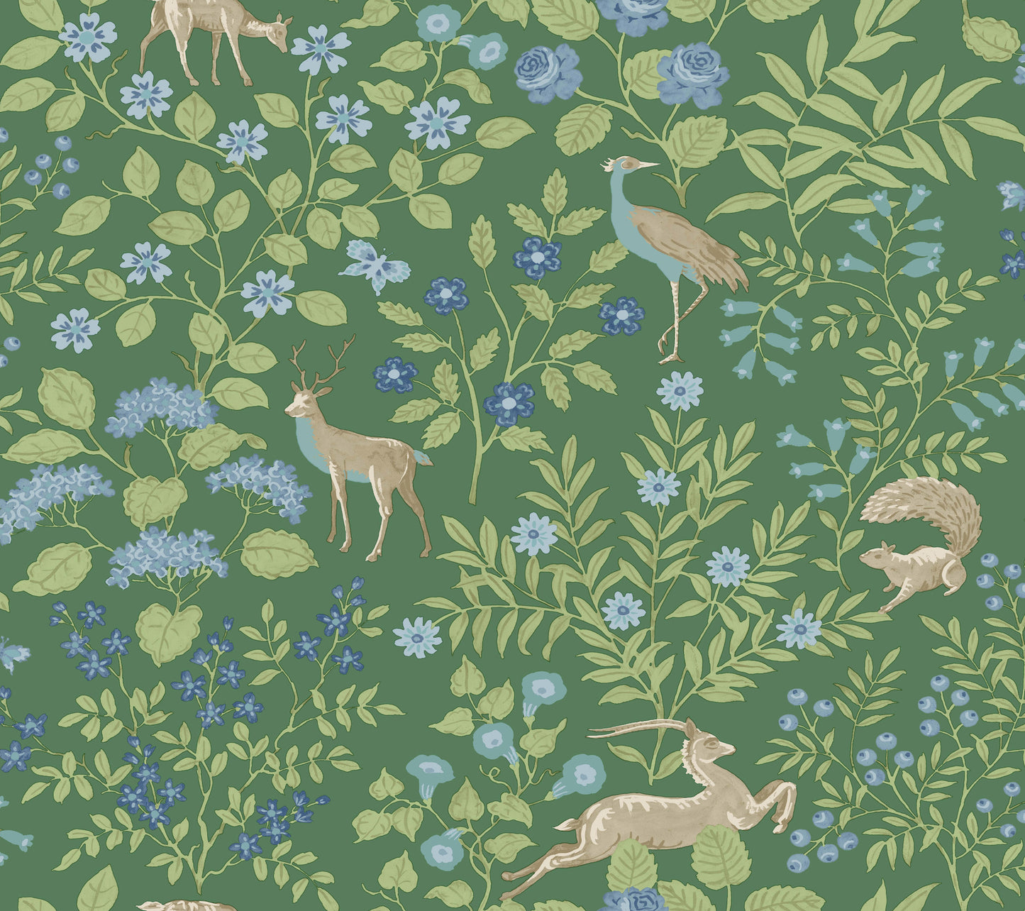 York Wallcoverings Peel and Stick Rifle Paper 2 Woodland Floral Meadow Green Peel and Stick Wallpaper  Florals and Flowers Greens  Wallpaper - PSW1437RL