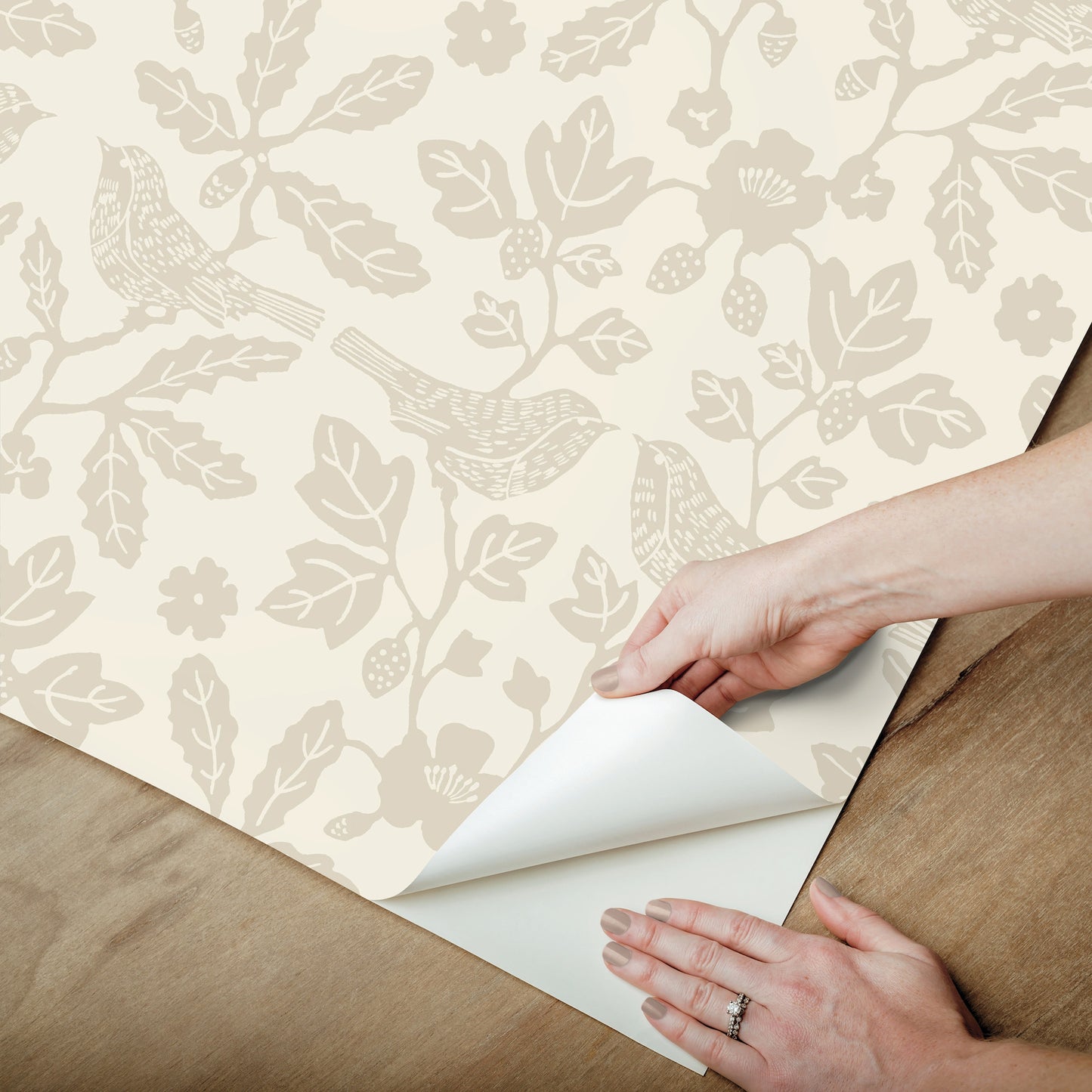 York Wallcoverings Erin and Ben Co. Sparrow and Oak Wicker Peel and Stick Wallpaper  Botanical Browns  Wallpaper - PSW1440RL