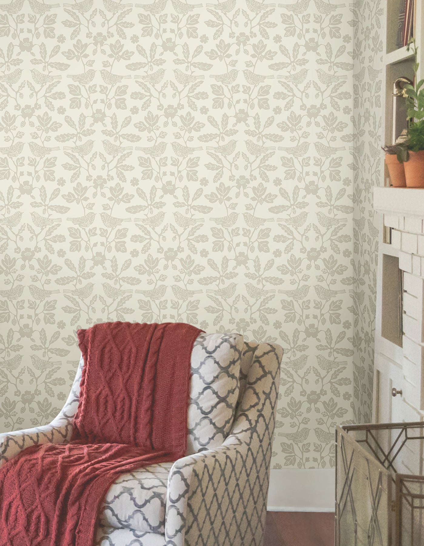 York Wallcoverings Erin and Ben Co. Sparrow and Oak Wicker Peel and Stick Wallpaper  Botanical Browns  Wallpaper - PSW1440RL