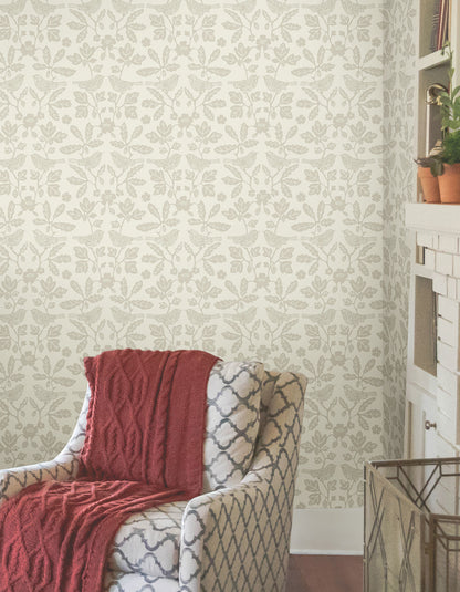 York Wallcoverings Erin and Ben Co. Sparrow and Oak Wicker Peel and Stick Wallpaper  Botanical Browns  Wallpaper - PSW1440RL