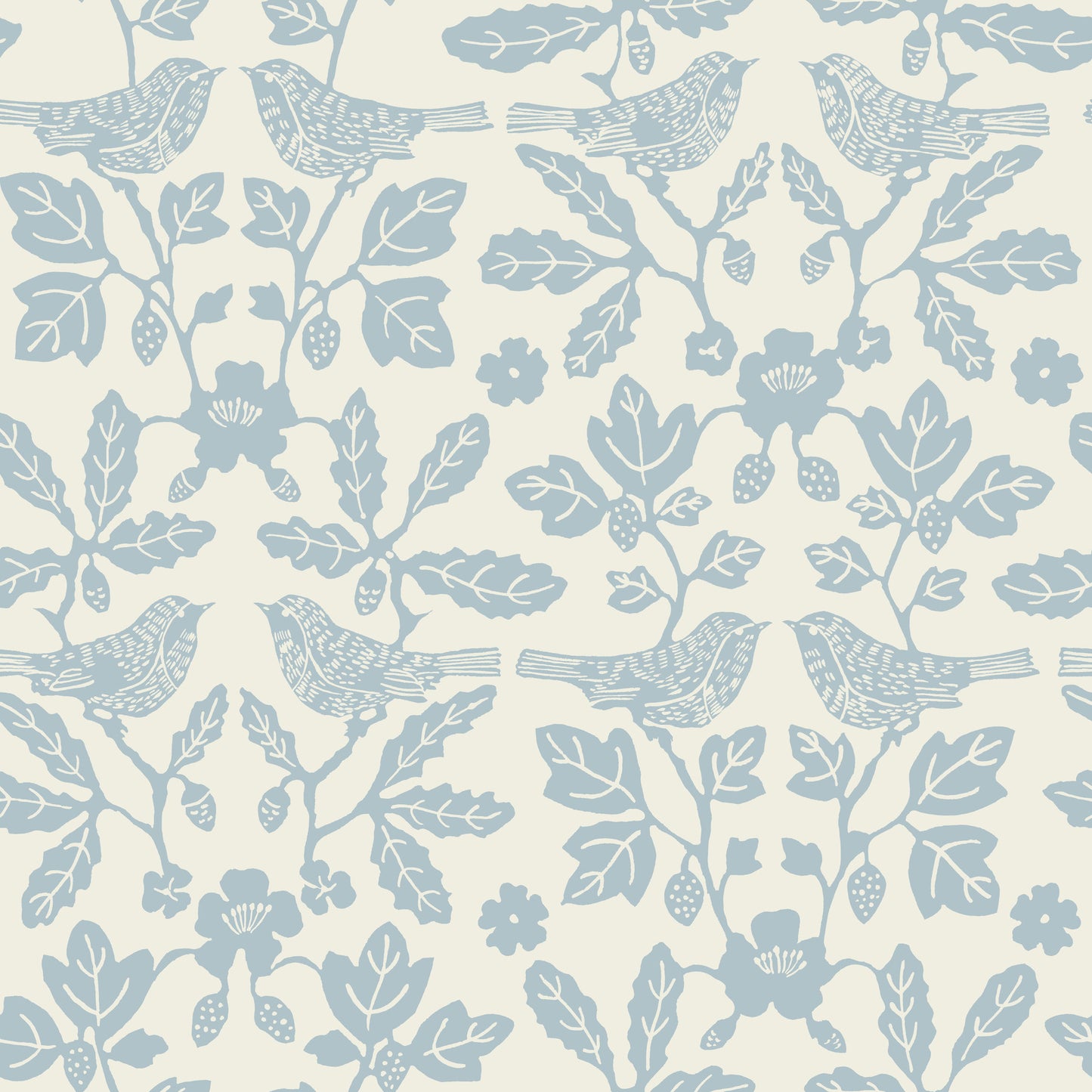 York Wallcoverings Erin and Ben Co. Sparrow and Oak Glacial Blue Peel and Stick Wallpaper  Botanical Blues  Wallpaper - PSW1441RL