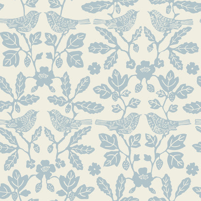 York Wallcoverings Erin and Ben Co. Sparrow and Oak Glacial Blue Peel and Stick Wallpaper  Botanical Blues  Wallpaper - PSW1441RL