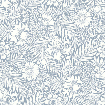 York Wallcoverings Erin and Ben Co. Modern Acanthus Wedgewood Blue Peel and Stick Wallpaper  Florals and Flowers Blues  Wallpaper - PSW1443RL