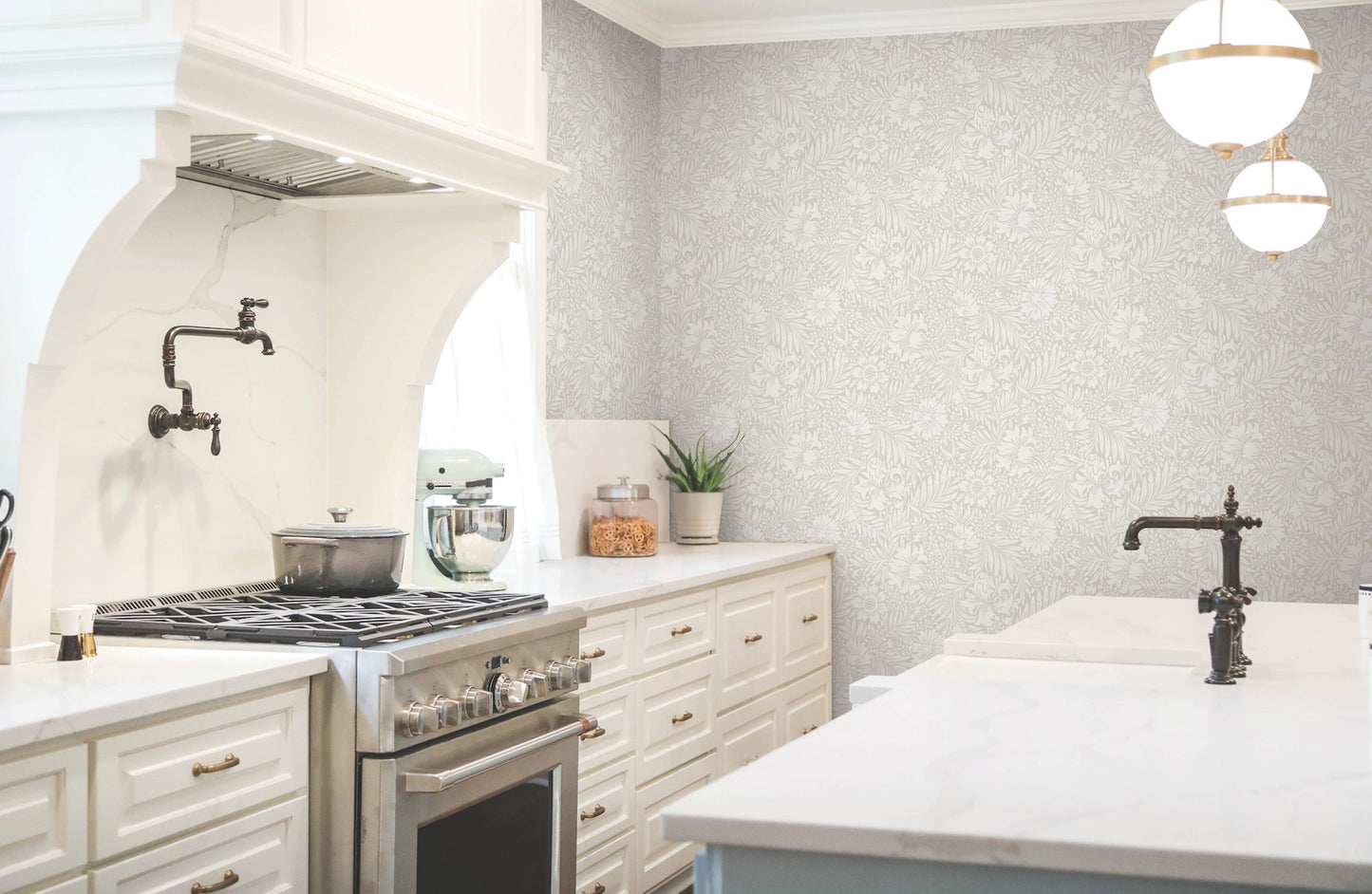 York Wallcoverings Erin and Ben Co. Modern Acanthus Wicker Peel and Stick Wallpaper  Florals and Flowers Beiges  Wallpaper - PSW1445RL