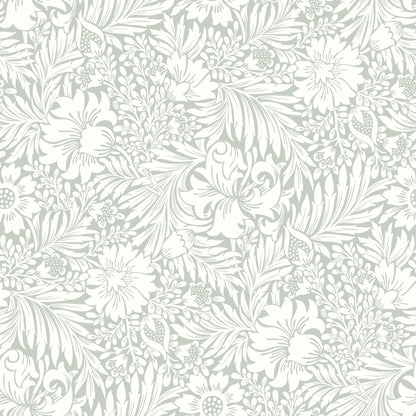 York Wallcoverings Erin and Ben Co. Modern Acanthus Vintage Duck Egg Peel and Stick Wallpaper  Florals and Flowers Greens  Wallpaper - PSW1446RL