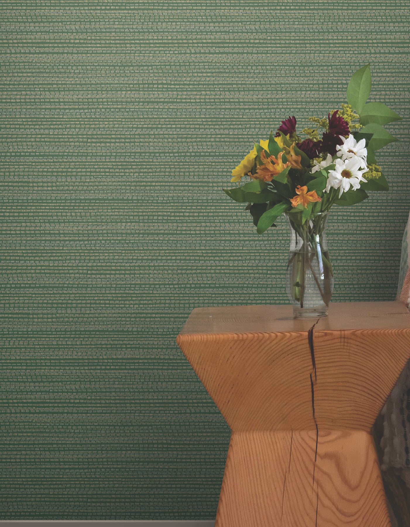 York Wallcoverings Erin and Ben Co. Tick Mark Texture Meadow Green Peel and Stick Wallpaper  Geometrics Greens  Wallpaper - PSW1448RL