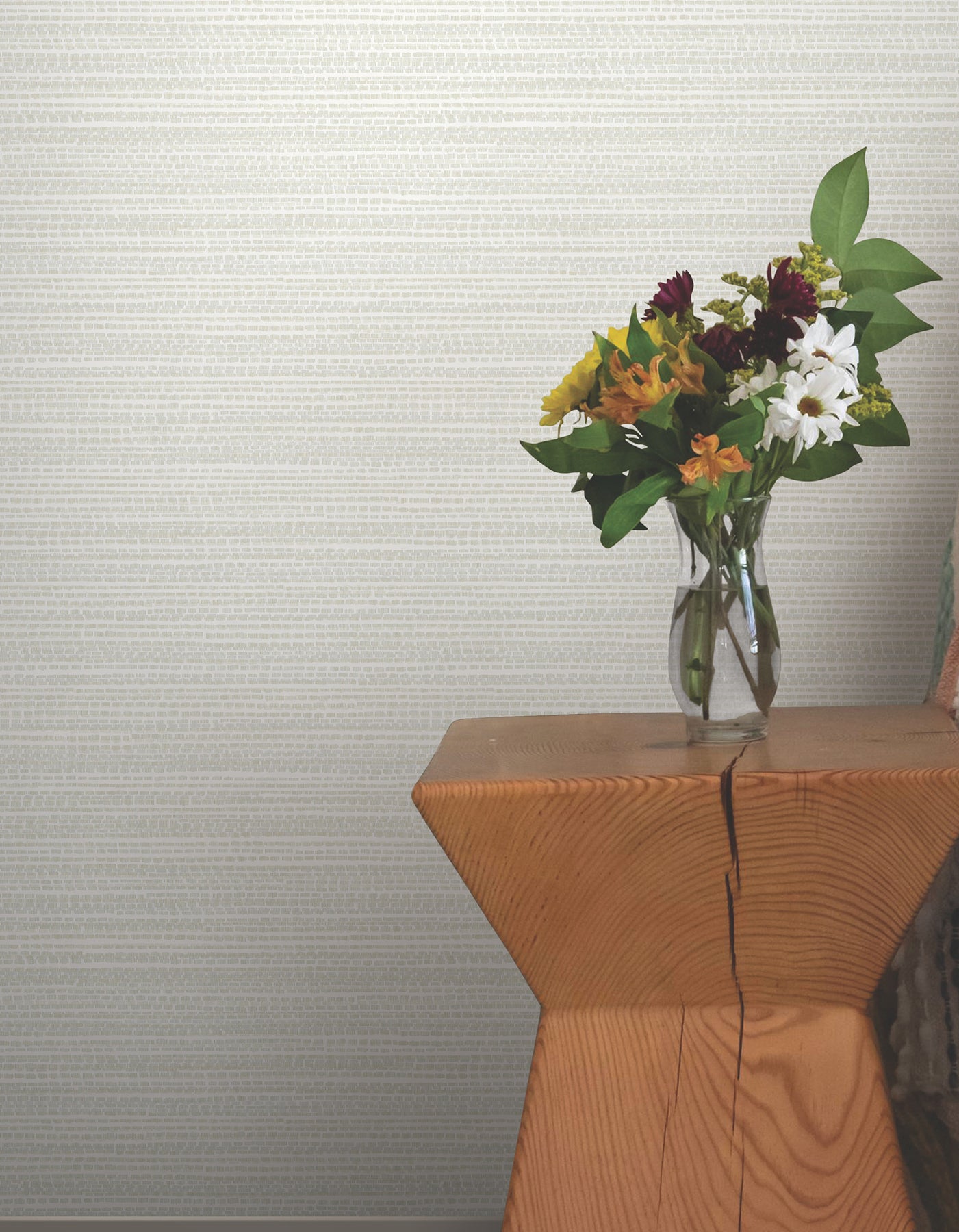 York Wallcoverings Erin and Ben Co. Tick Mark Texture Sand and Fog Peel and Stick Wallpaper  Geometrics Beiges  Wallpaper - PSW1450RL