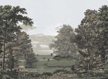 York Wallcoverings Daydream Scenic Pastures Morning Light Peel and Stick Mural  Botanical Blacks  Wallpaper - PSW1456M