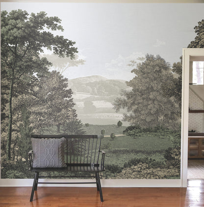 York Wallcoverings Daydream Scenic Pastures Morning Light Peel and Stick Mural  Botanical Blacks  Wallpaper - PSW1456M