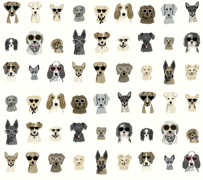 York Wallcoverings Peel and Stick Rifle Paper 2 Dog Days Grey Peel and Stick Wallpaper  Novelty Whites and Off-Whites  Wallpaper - PSW1462RL