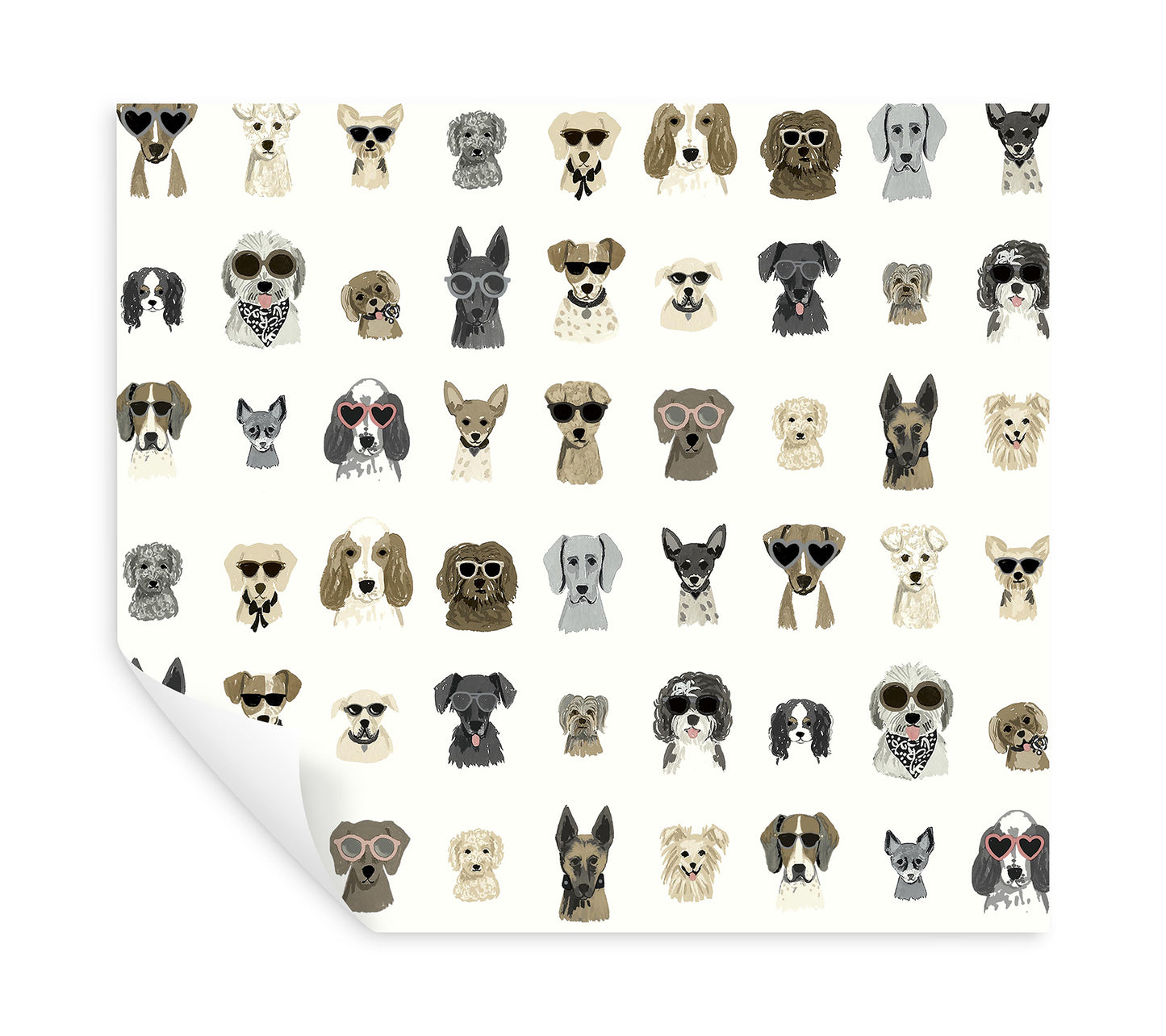 York Wallcoverings Peel and Stick Rifle Paper 2 Dog Days Grey Peel and Stick Wallpaper  Novelty Whites and Off-Whites  Wallpaper - PSW1462RL