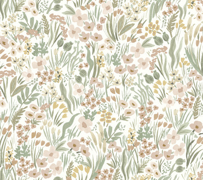 York Wallcoverings Peel and Stick Rifle Paper 2 Lea Blush Peel and Stick Wallpaper  Botanical Beiges  Wallpaper - PSW1466RL