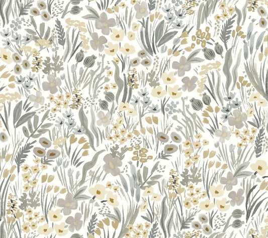 York Wallcoverings Peel and Stick Rifle Paper 2 Lea Linen Peel and Stick Wallpaper  Botanical Whites and Off-Whites  Wallpaper - PSW1467RL
