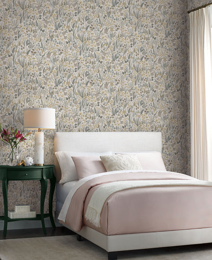 York Wallcoverings Peel and Stick Rifle Paper 2 Lea Linen Peel and Stick Wallpaper  Botanical Whites and Off-Whites  Wallpaper - PSW1467RL