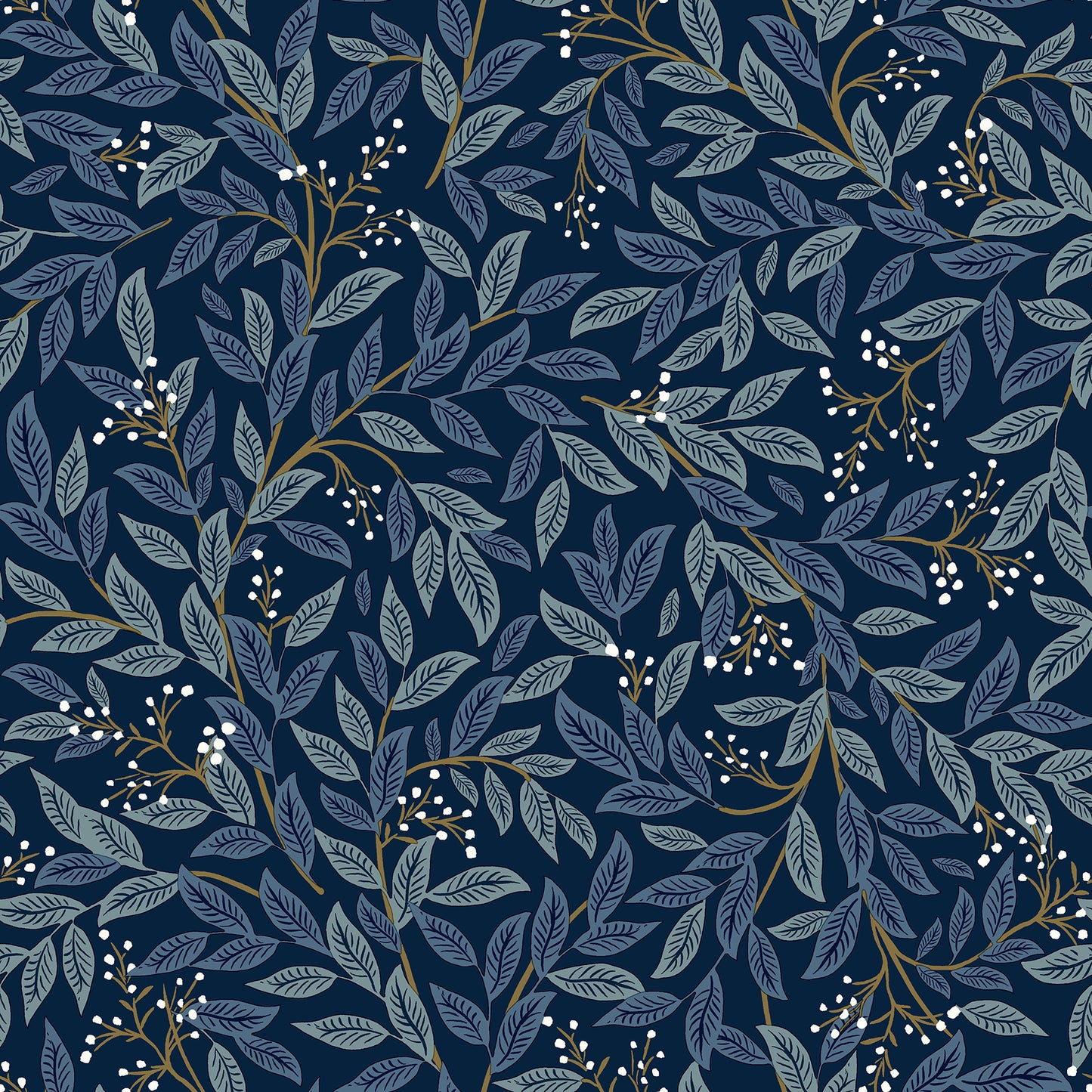 York Wallcoverings Peel and Stick Rifle Paper 2 Willowberry Navy Peel and Stick Wallpaper  Botanical Blues  Wallpaper - PSW1470RL