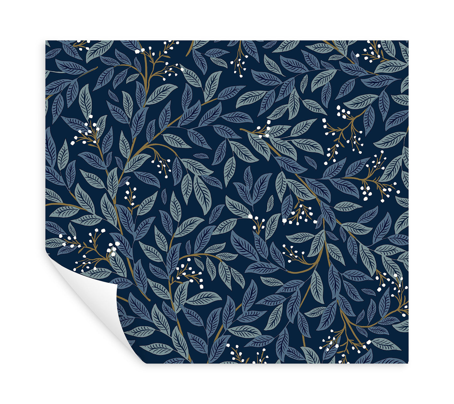 York Wallcoverings Peel and Stick Rifle Paper 2 Willowberry Navy Peel and Stick Wallpaper  Botanical Blues  Wallpaper - PSW1470RL
