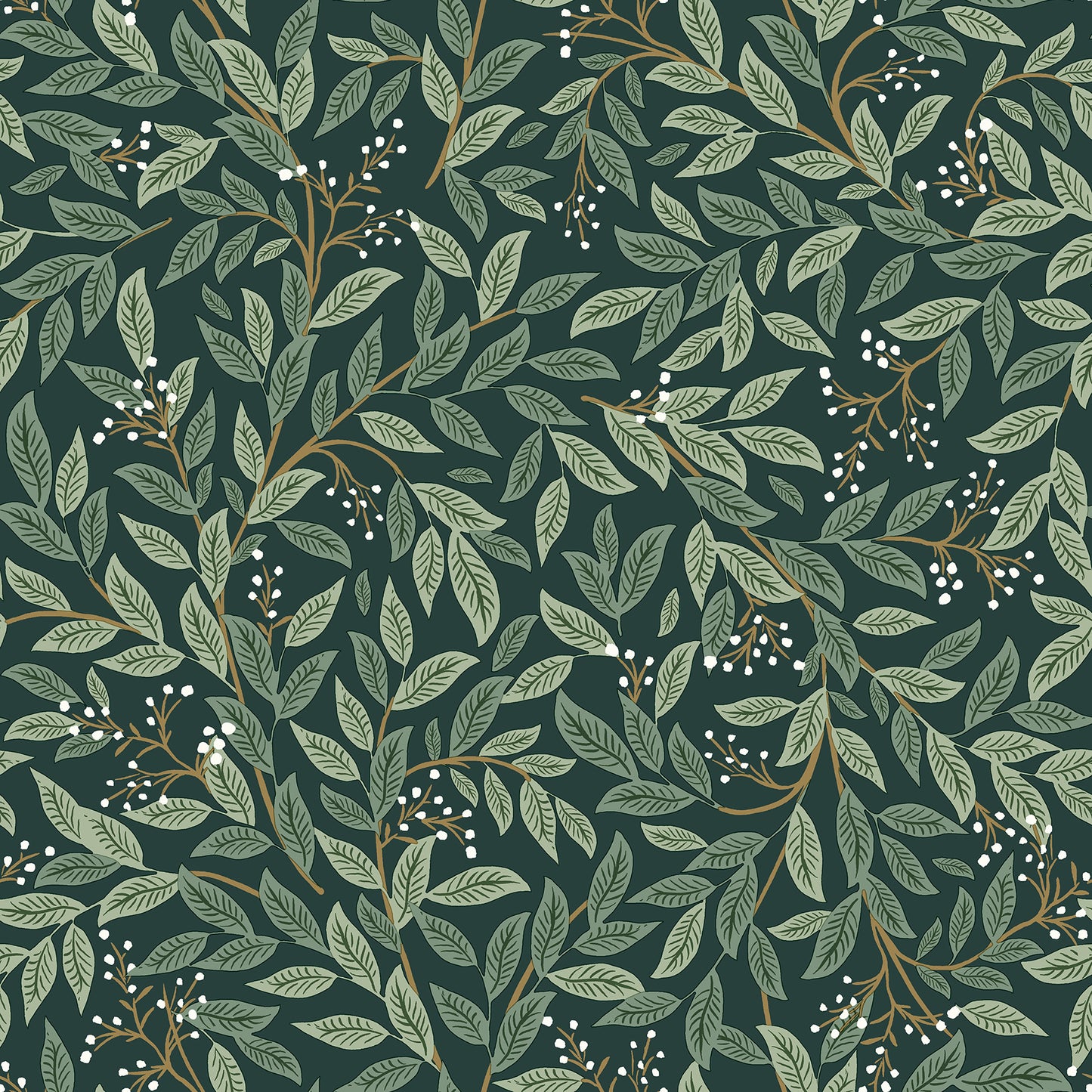 York Wallcoverings Peel and Stick Rifle Paper 2 Willowberry Emerald Peel and Stick Wallpaper  Botanical Greens  Wallpaper - PSW1471RL