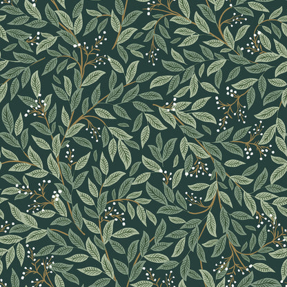 York Wallcoverings Peel and Stick Rifle Paper 2 Willowberry Emerald Peel and Stick Wallpaper  Botanical Greens  Wallpaper - PSW1471RL