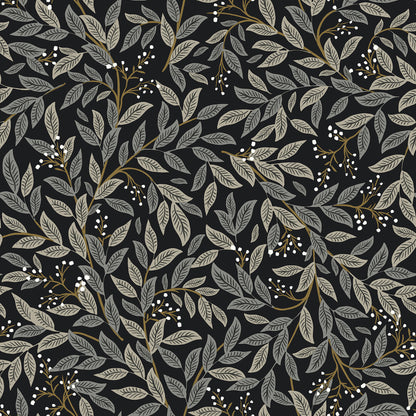 York Wallcoverings Magnolia Home Willowberry Black Peel and Stick Wallpaper  Botanical Blacks  Wallpaper - PSW1472RL