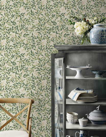 York Wallcoverings Magnolia Home Willowberry Linen Peel and Stick Wallpaper  Botanical Beiges  Wallpaper - PSW1473RL