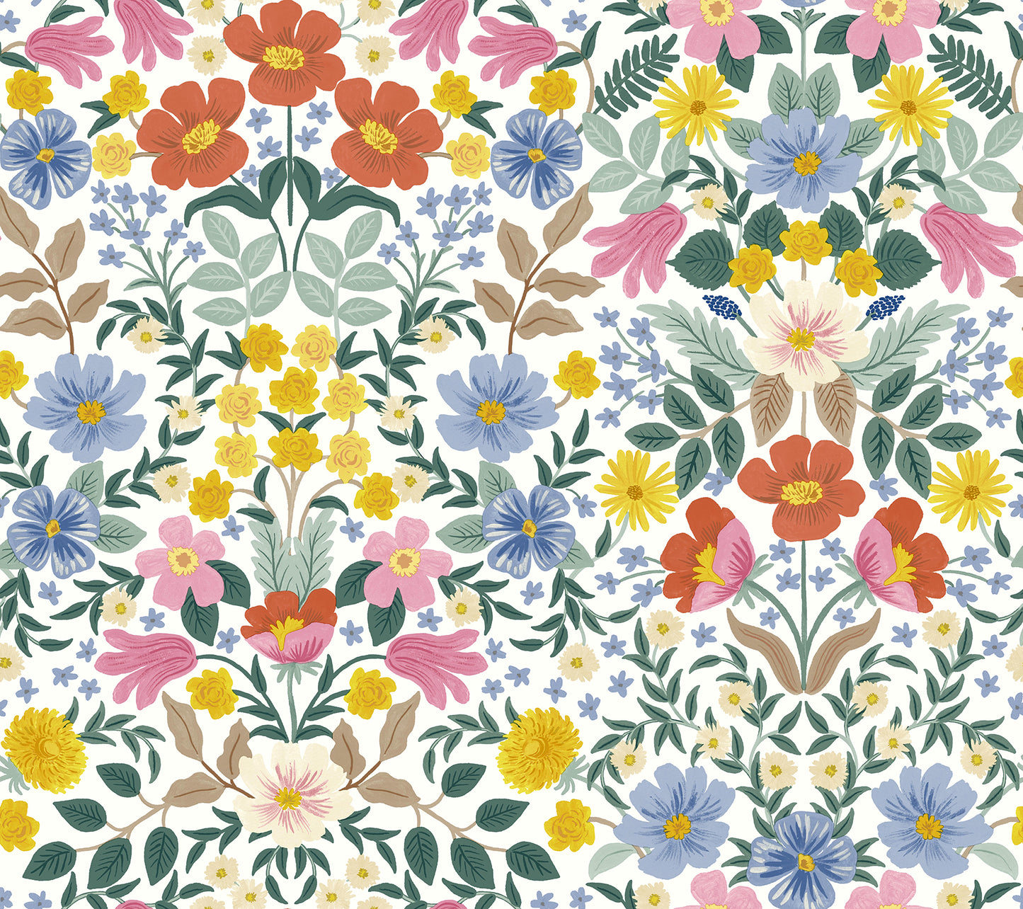 York Wallcoverings Peel and Stick Rifle Paper 2 Bramble Garden White Peel and Stick Wallpaper  Florals and Flowers Whites and Off-Whites  Wallpaper - PSW1475RL