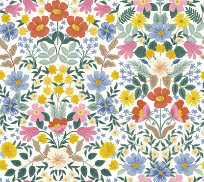 York Wallcoverings Peel and Stick Rifle Paper 2 Bramble Garden White Peel and Stick Wallpaper  Florals and Flowers Whites and Off-Whites  Wallpaper - PSW1475RL