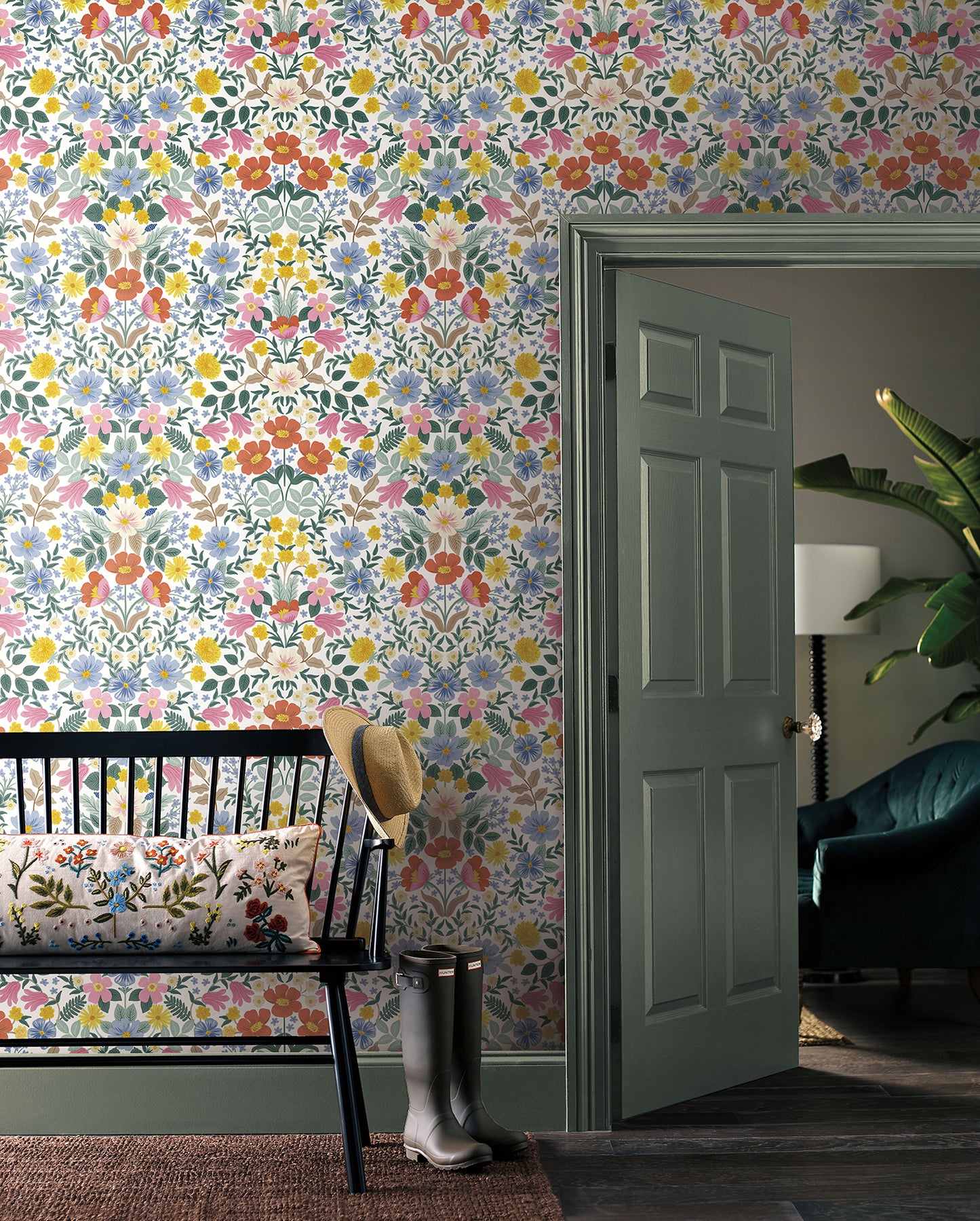 York Wallcoverings Peel and Stick Rifle Paper 2 Bramble Garden White Peel and Stick Wallpaper  Florals and Flowers Whites and Off-Whites  Wallpaper - PSW1475RL
