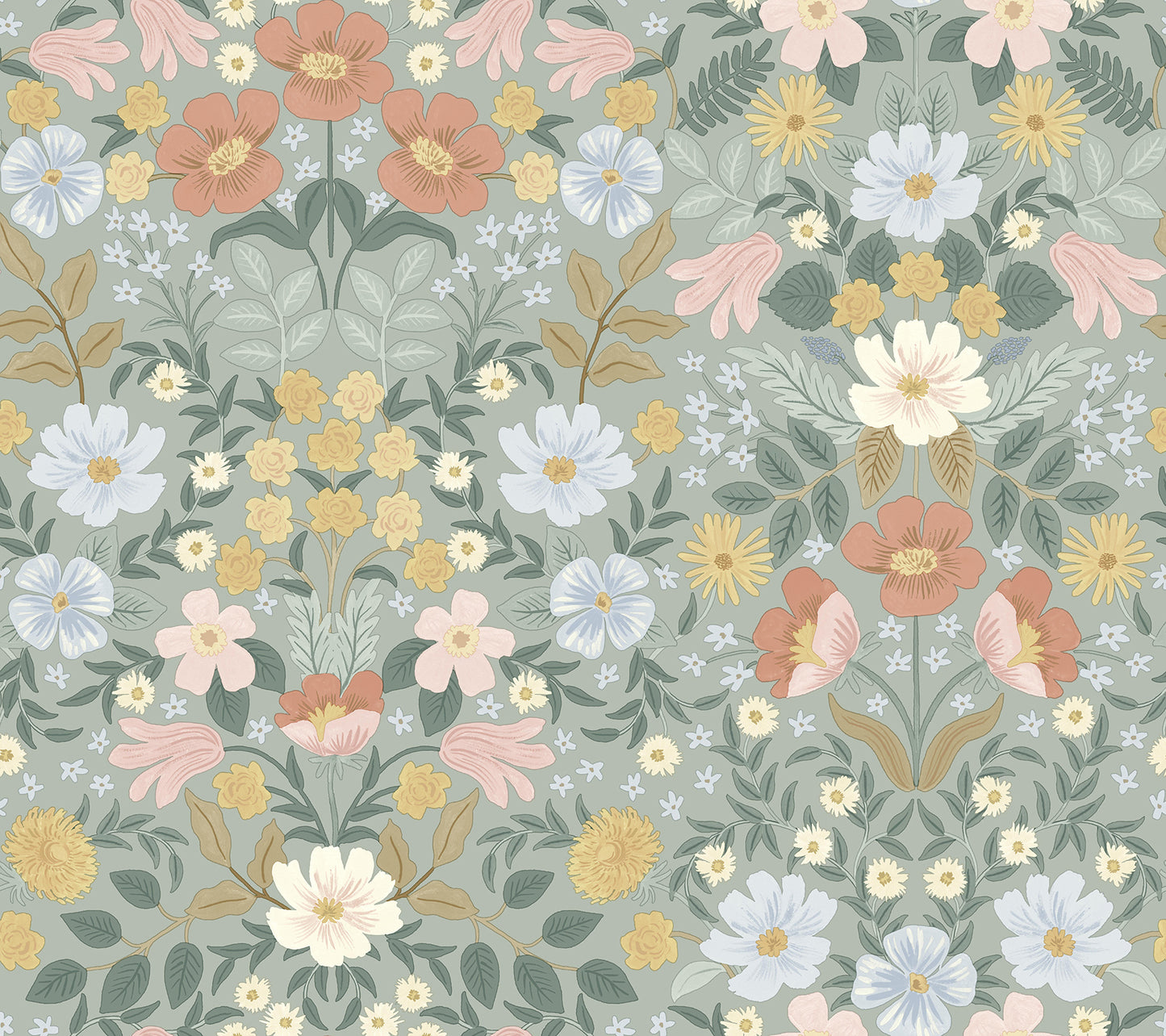 York Wallcoverings Peel and Stick Rifle Paper 2 Bramble Garden Sage Peel and Stick Wallpaper  Florals and Flowers Greens  Wallpaper - PSW1476RL