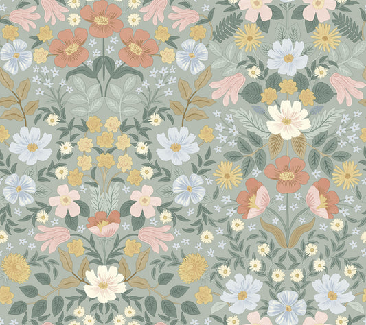 York Wallcoverings Peel and Stick Rifle Paper 2 Bramble Garden Sage Peel and Stick Wallpaper  Florals and Flowers Greens  Wallpaper - PSW1476RL