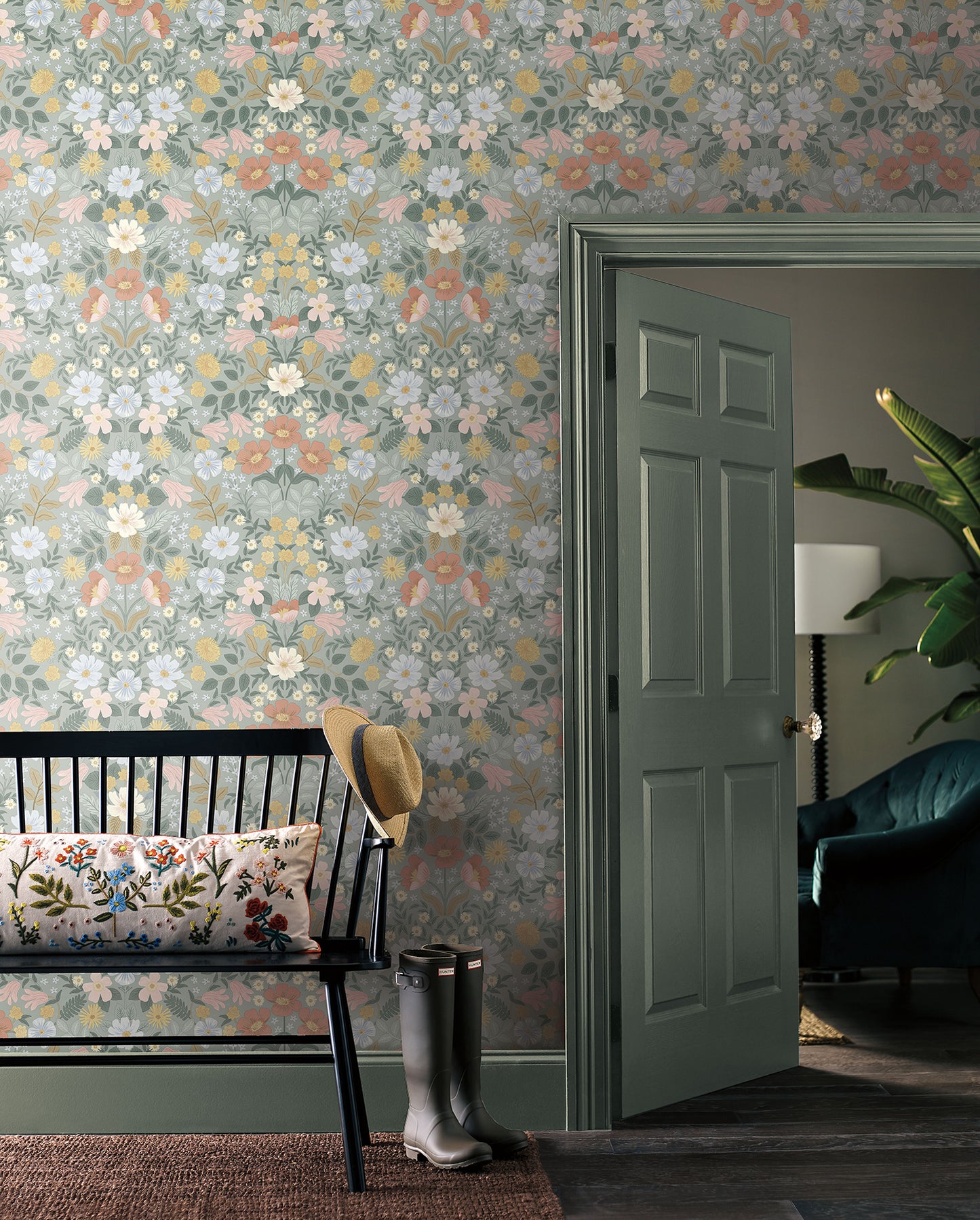York Wallcoverings Peel and Stick Rifle Paper 2 Bramble Garden Sage Peel and Stick Wallpaper  Florals and Flowers Greens  Wallpaper - PSW1476RL