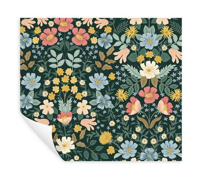 York Wallcoverings Peel and Stick Rifle Paper 2 Bramble Garden Emerald Peel and Stick Wallpaper  Florals and Flowers Greens  Wallpaper - PSW1477RL