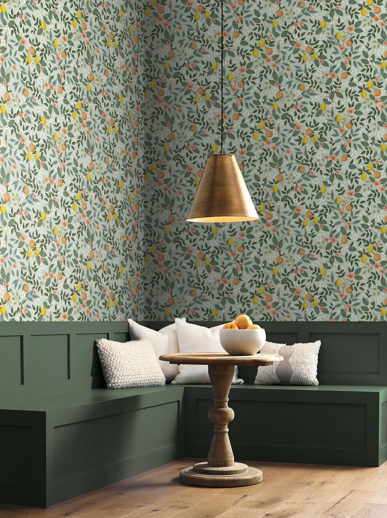 York Wallcoverings Peel and Stick Rifle Paper 2 Citrus Grove Mint Peel and Stick Wallpaper  Botanical Greens  Wallpaper - PSW1480RL