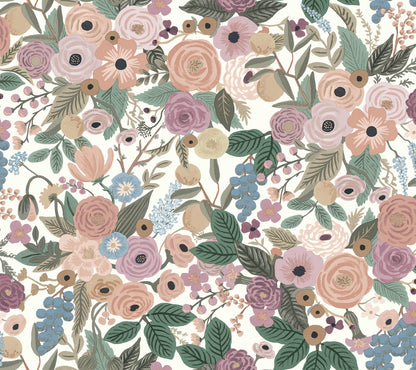 York Wallcoverings Peel and Stick Rifle Paper 2 Garden Party Blush Multi Peel and Stick Wallpaper  Florals and Flowers Whites and Off-Whites  Wallpaper - PSW1483RL