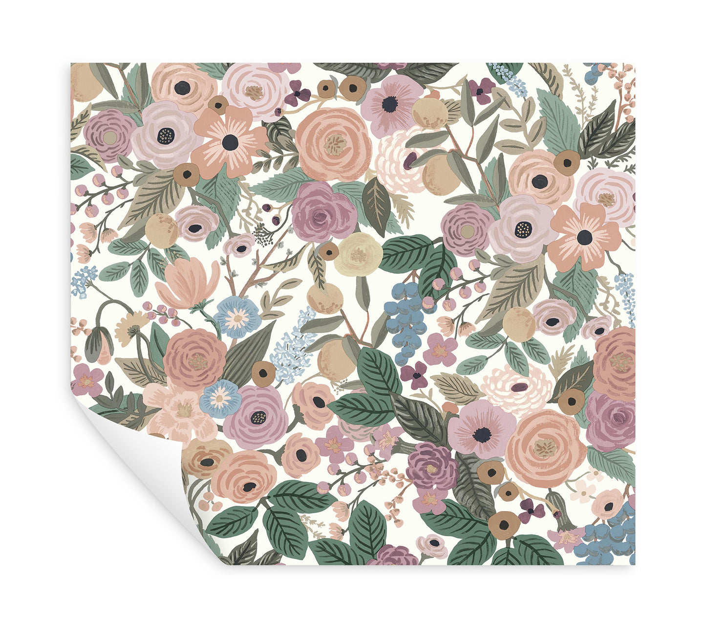 York Wallcoverings Peel and Stick Rifle Paper 2 Garden Party Blush Multi Peel and Stick Wallpaper  Florals and Flowers Whites and Off-Whites  Wallpaper - PSW1483RL