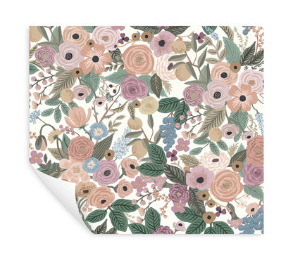 York Wallcoverings Peel and Stick Rifle Paper 2 Garden Party Blush Multi Peel and Stick Wallpaper  Florals and Flowers Whites and Off-Whites  Wallpaper - PSW1483RL