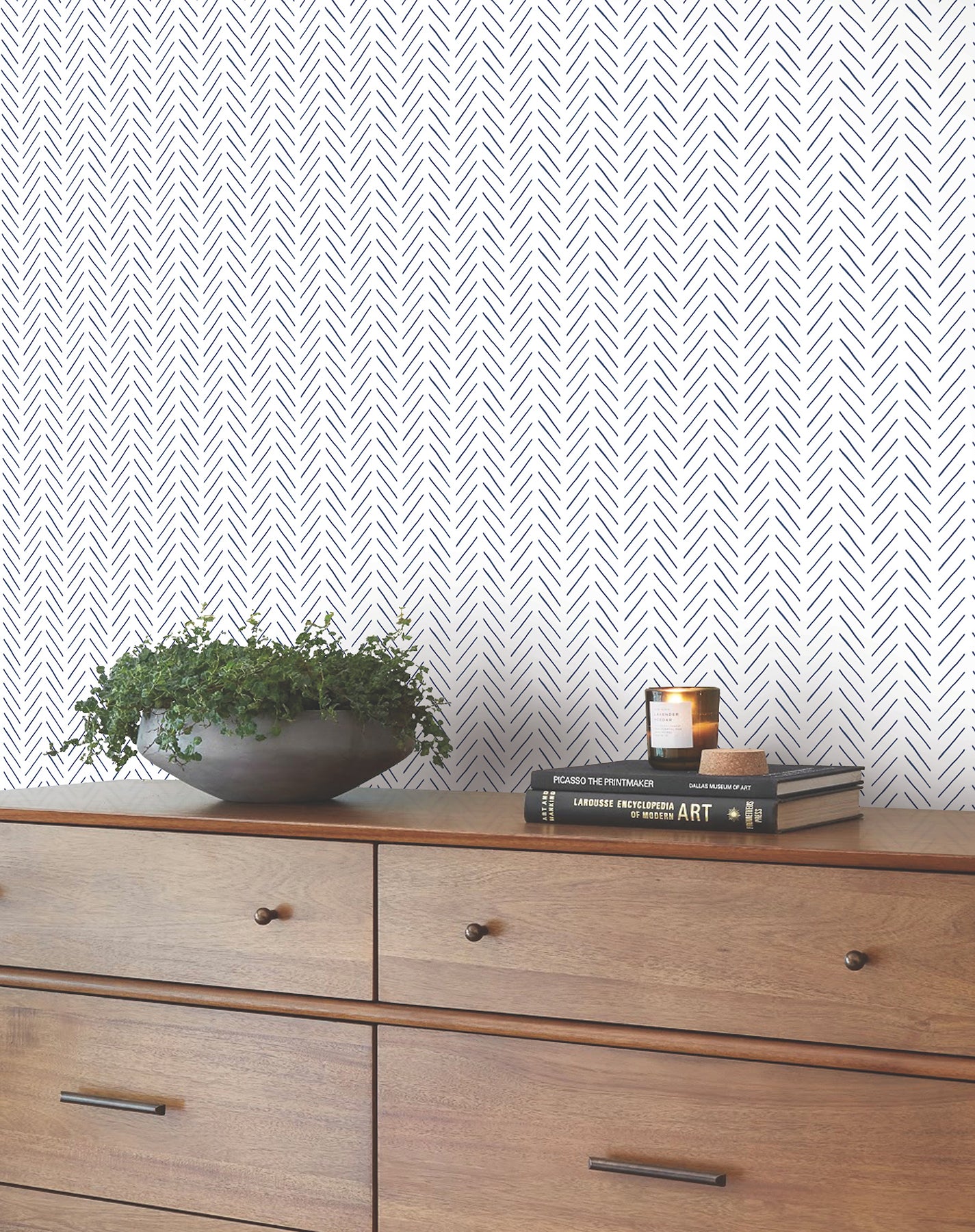 York Wallcoverings Magnolia Home Pick Up Sticks Navy Wallpaper  Bohemian Whites and Off-Whites  Wallpaper - PSW1489RL