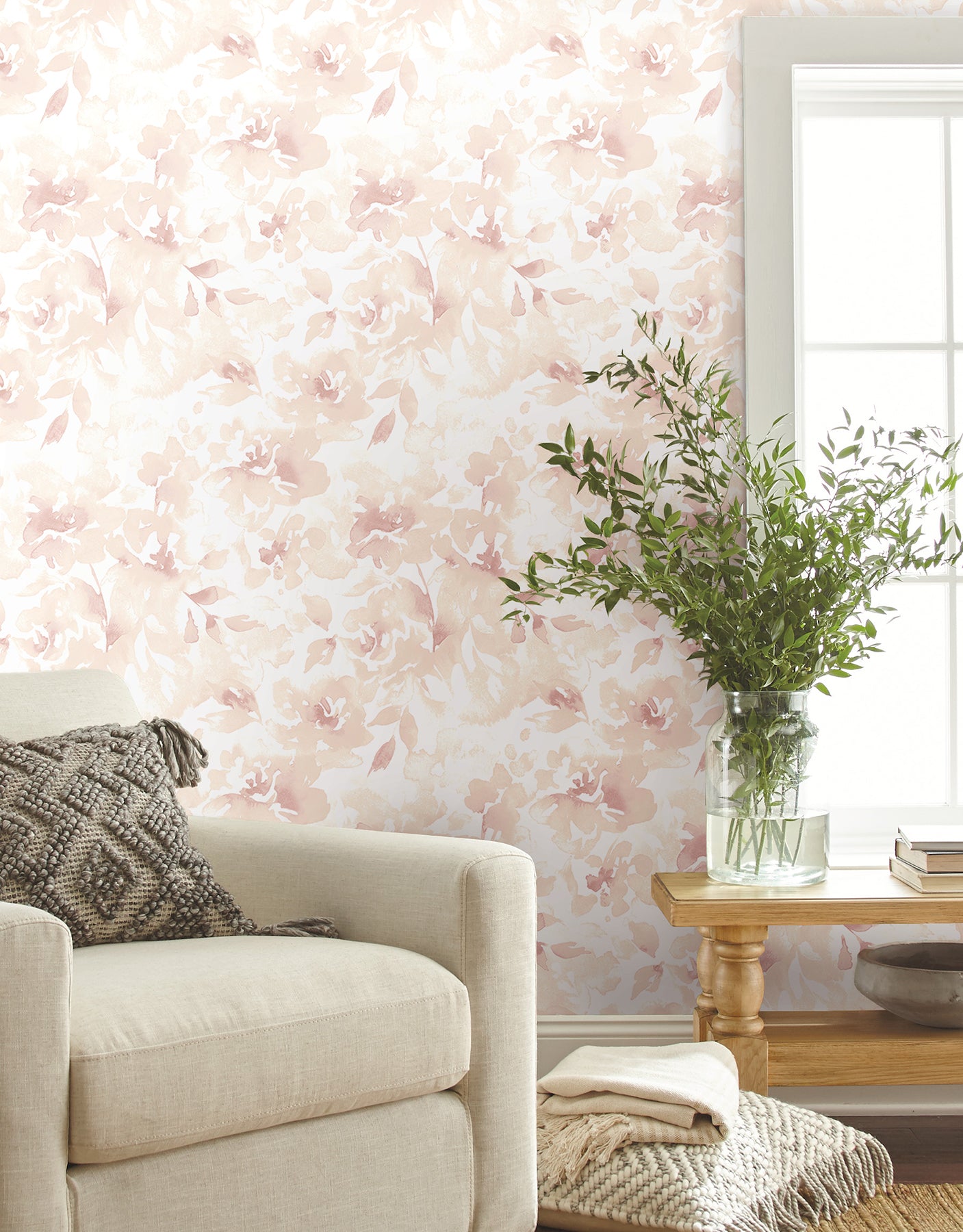 York Wallcoverings Magnolia Home Renewed Floral Pink Wallpaper  Florals and Flowers Pinks  Wallpaper - PSW1493RL