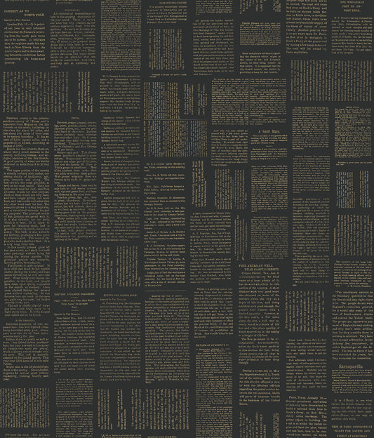 York Wallcoverings Magnolia Home Crafted Editorial Black and Gold Metallic Wallpaper  Words and Letters Blacks  Wallpaper - PSW1496RL
