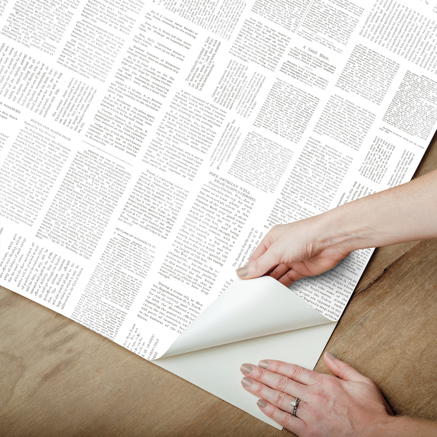 York Wallcoverings Magnolia Home Crafted Editorial Charcoal Wallpaper  Words and Letters Whites and Off-Whites  Wallpaper - PSW1497RL