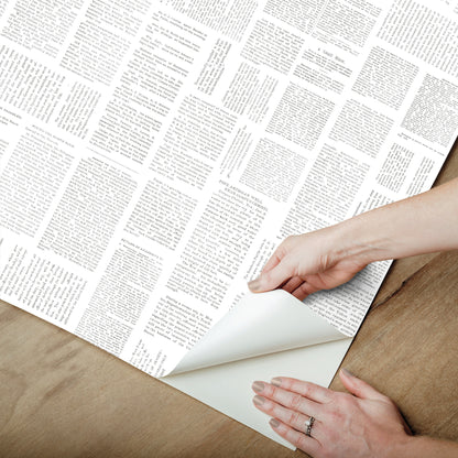 York Wallcoverings Magnolia Home Crafted Editorial Charcoal Wallpaper  Words and Letters Whites and Off-Whites  Wallpaper - PSW1497RL