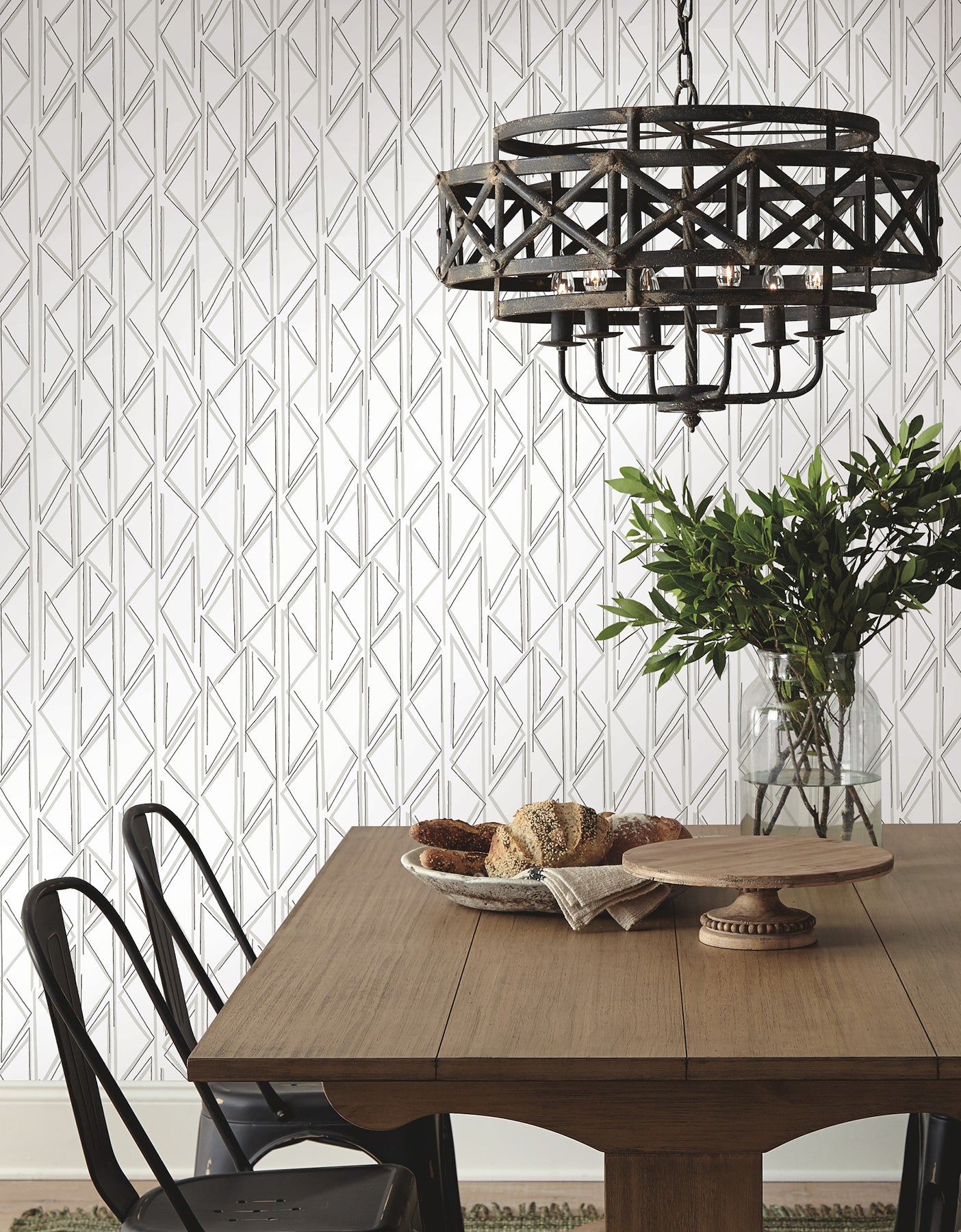 York Wallcoverings Magnolia Home Sideways Sketch Grey Wallpaper  Geometrics Blacks  Wallpaper - PSW1500RL