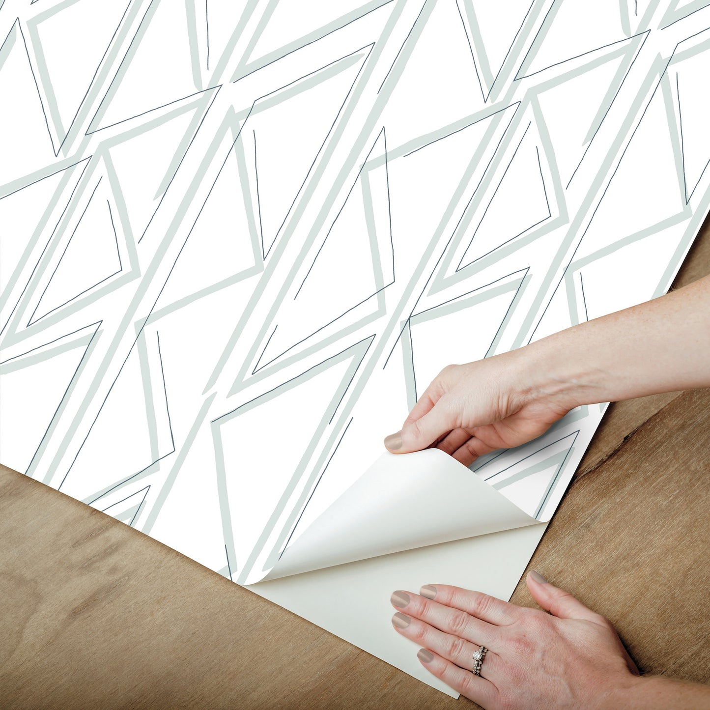 York Wallcoverings Magnolia Home Sideways Sketch Blue Wallpaper  Geometrics Blues  Wallpaper - PSW1501RL