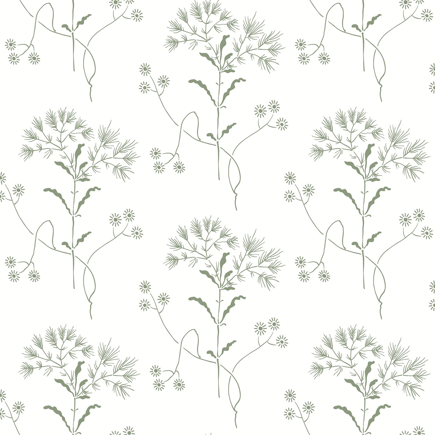 York Wallcoverings Magnolia Home Wildflower Green Wallpaper  Florals and Flowers Greens  Wallpaper - PSW1503RL