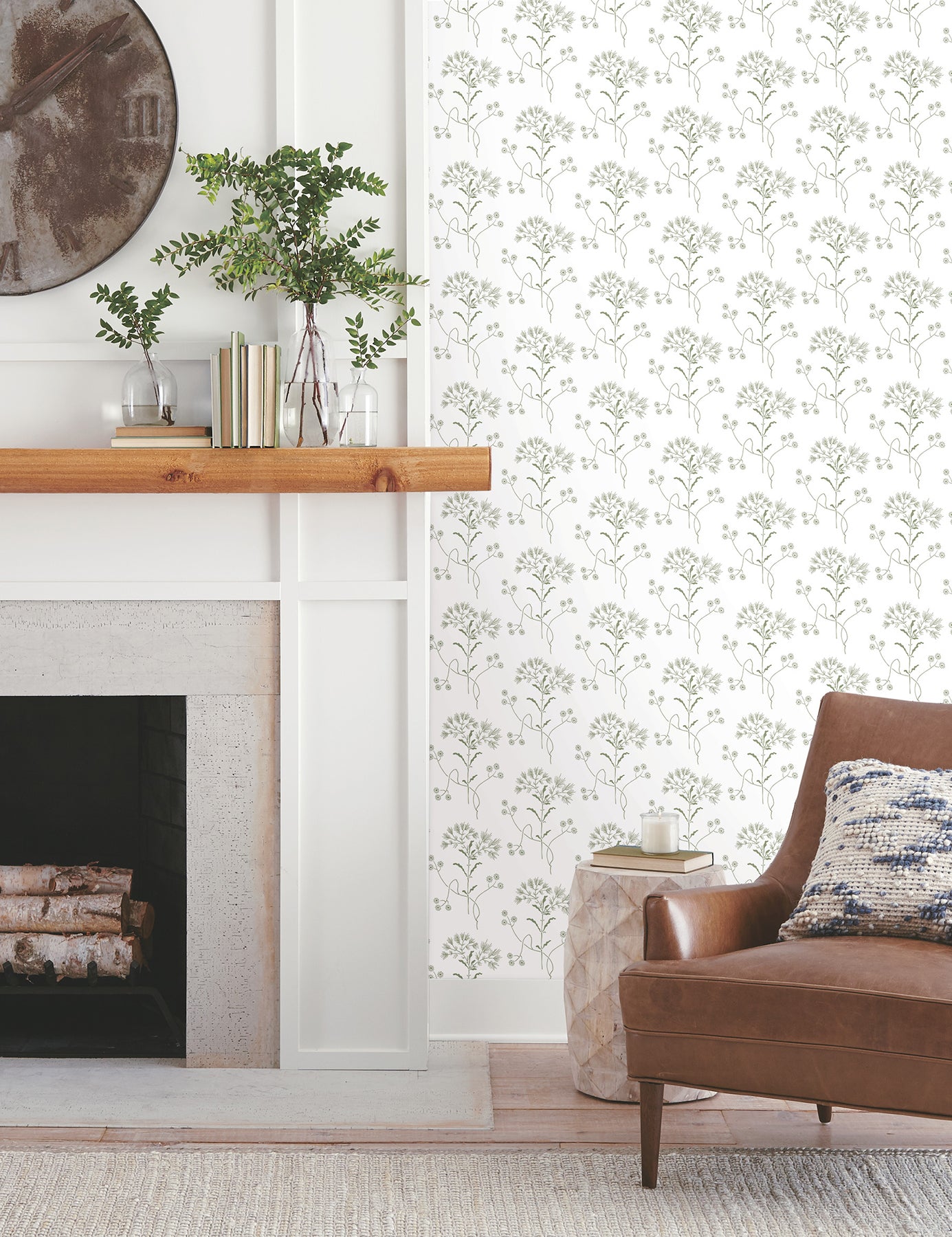 York Wallcoverings Magnolia Home Wildflower Green Wallpaper  Florals and Flowers Greens  Wallpaper - PSW1503RL