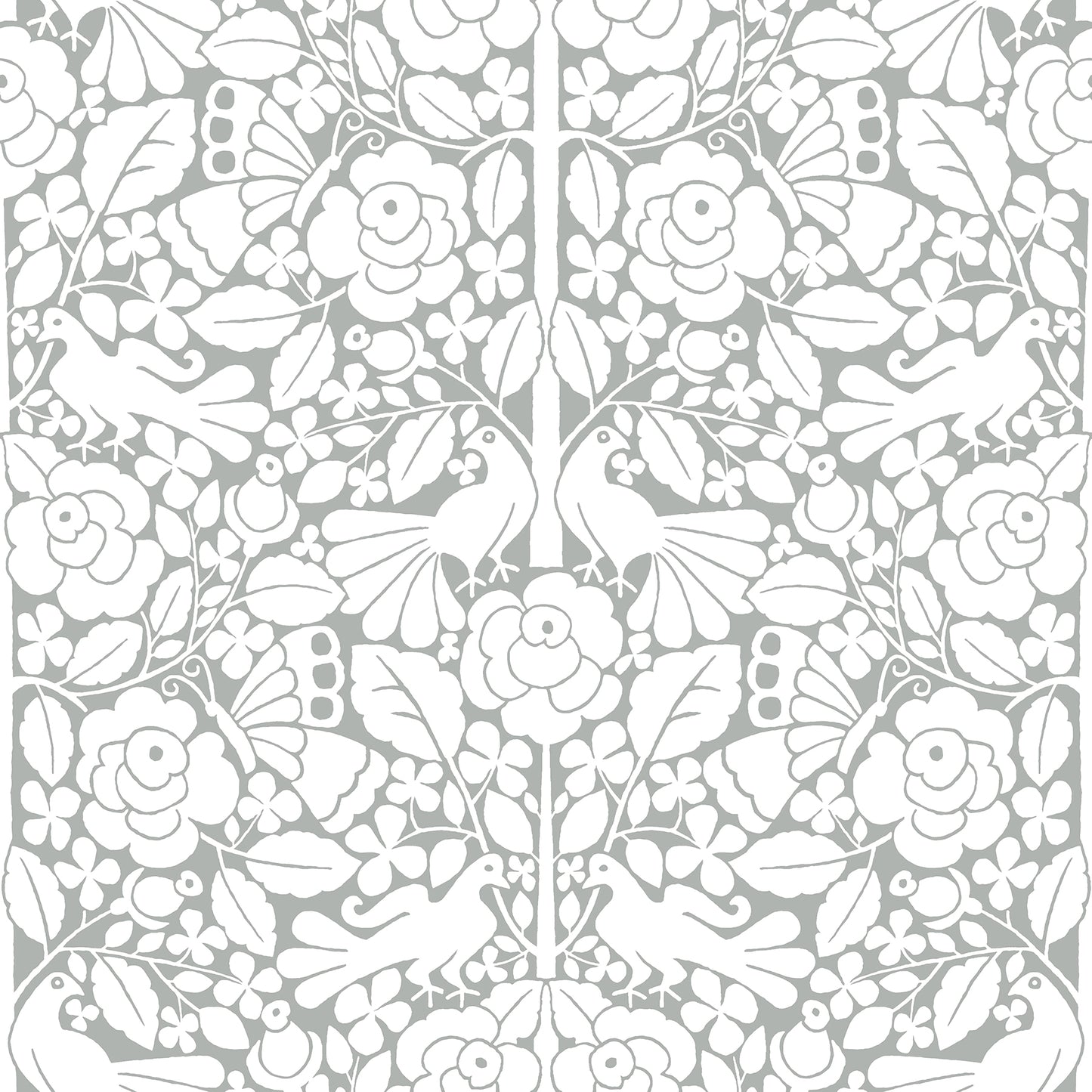 York Wallcoverings Magnolia Home Fairy Tales Grey Wallpaper  Animals Blacks  Wallpaper - PSW1506RL