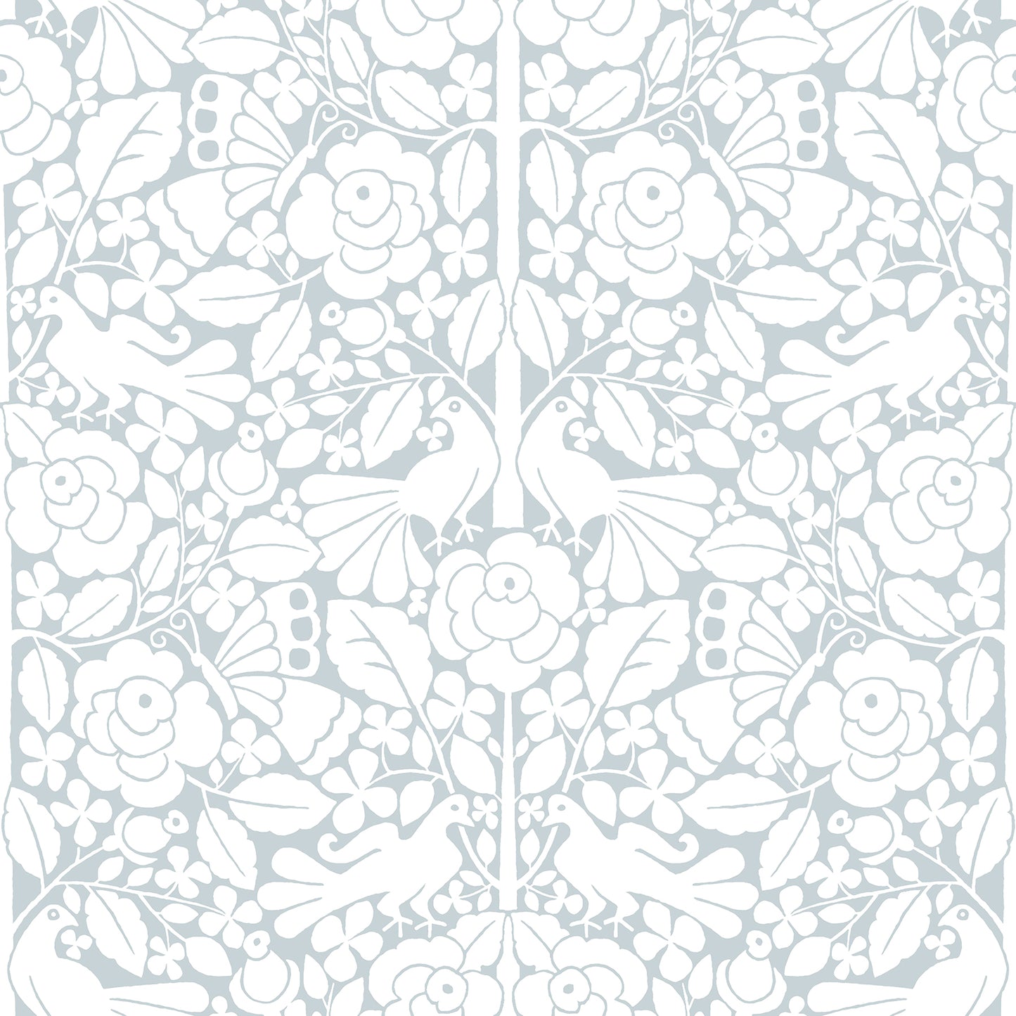 York Wallcoverings Magnolia Home Fairy Tales Blue Wallpaper  Animals Blues  Wallpaper - PSW1507RL