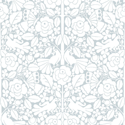 York Wallcoverings Magnolia Home Fairy Tales Blue Wallpaper  Animals Blues  Wallpaper - PSW1507RL