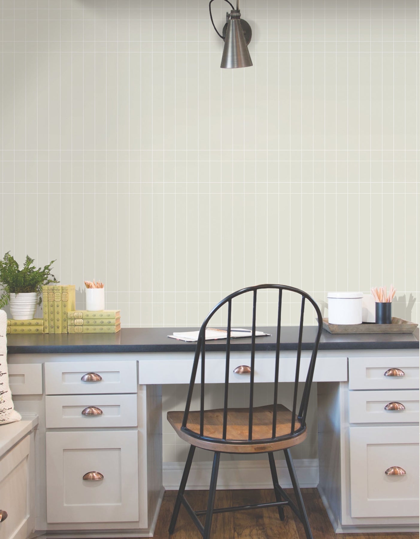 York Wallcoverings Erin and Ben Co. Linear Gridwork Beige Wallpaper  Geometrics Beiges  Wallpaper - PSW1512RL