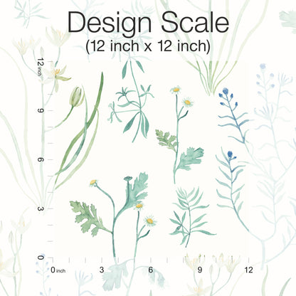 York Wallcoverings Watercolor Botanicals Alpine Botanical Blue Peel and Stick Wallpaper  Botanical Blues  Wallpaper - PSW1520RL