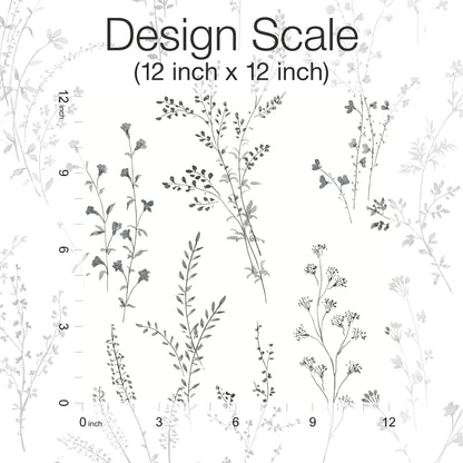 York Wallcoverings Watercolor Botanicals Wildflower Sprigs Black and White Peel and Stick Wallpaper  Botanical Blacks  Wallpaper - PSW1522RL